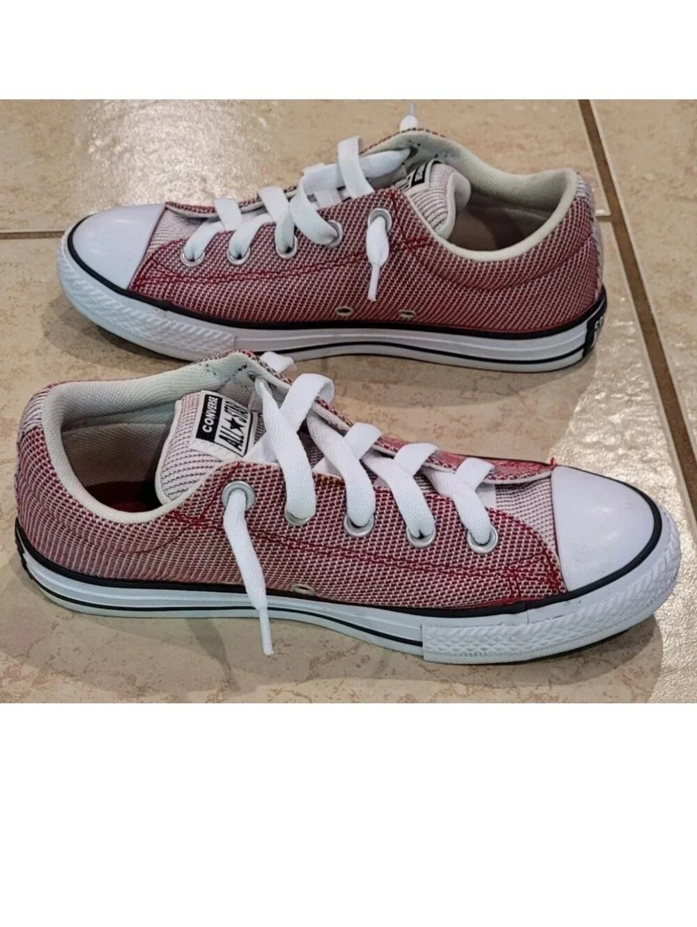 Converse Chuck Taylor All Star Madison Ox Red/White Woven Canvas Sneakers VGUC